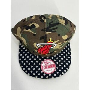 Miami Heat New Era 9FIFTY HWC Basketball Hat‎ Mens Green Camouflage Snapback